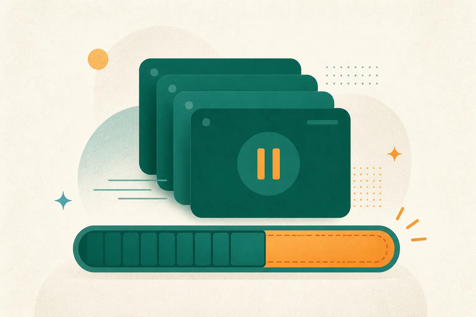 쌓인 백그라운드 앱을 멈춰 메모리를 확보하는 그림